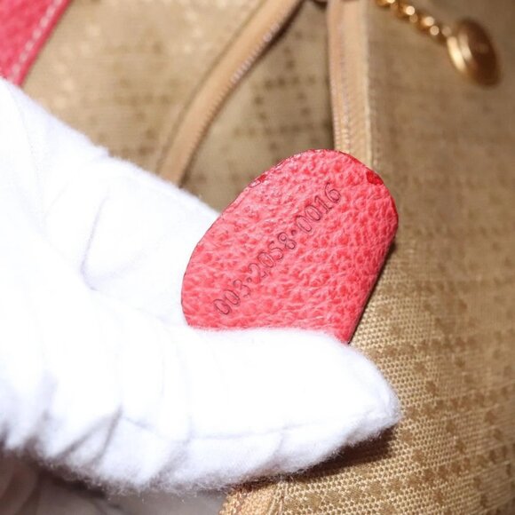 GUCCI Bamboo Backpack Suede Leather Red Gold - Picture 15 of 16